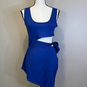 No Brand Womens A Symmetrical Bare Mid Stretchy Dress sz L